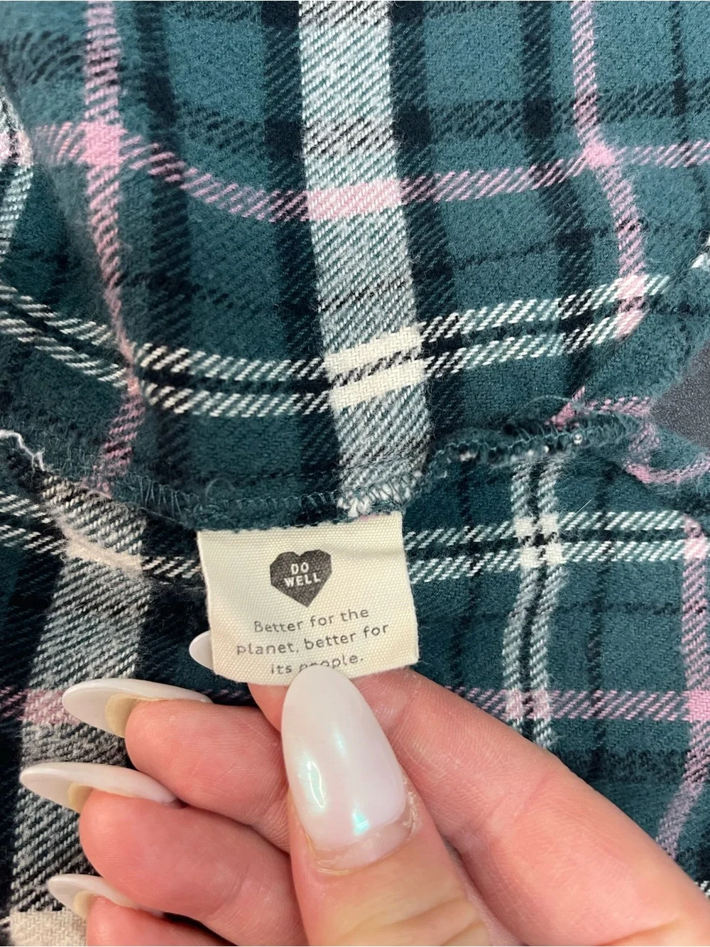 Madewell Flannel Classic Ex-Boyfriend Shirt Green - Picture 13 of 16